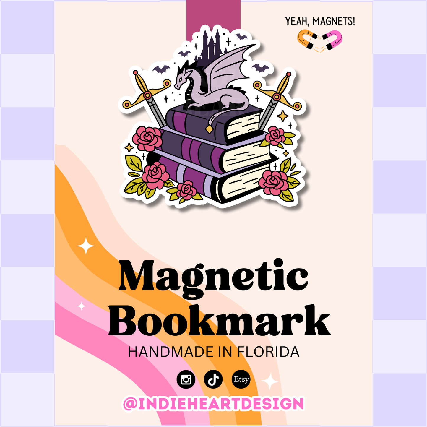 Fantasy Reader Dragon | Magnetic Bookmark : Yes