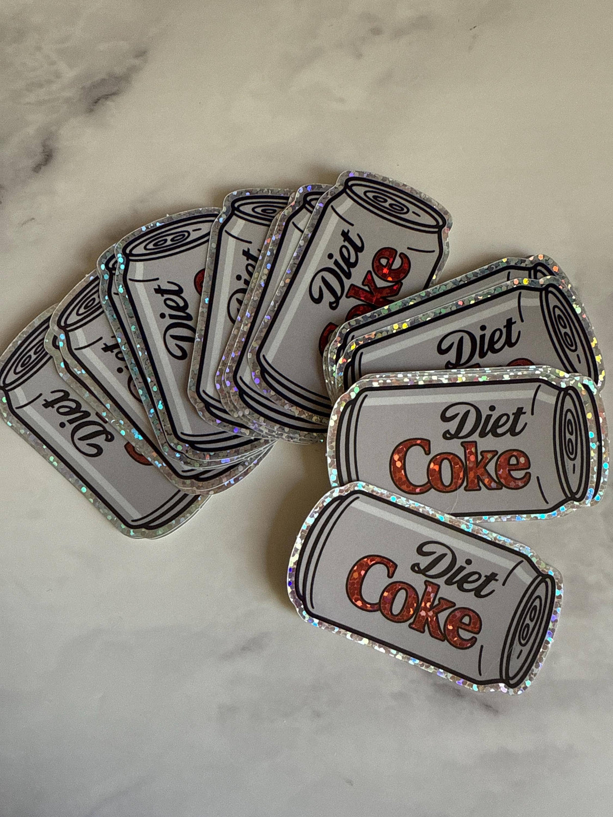 Diet Coke Can Glitter Sticker: Funny Waterproof Vi