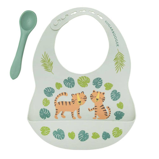 Fresh & Messy Silicone Bib & Spoon Set | Tiger
