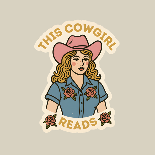 This Cowgirl Reads – Western Book Lover Sticker