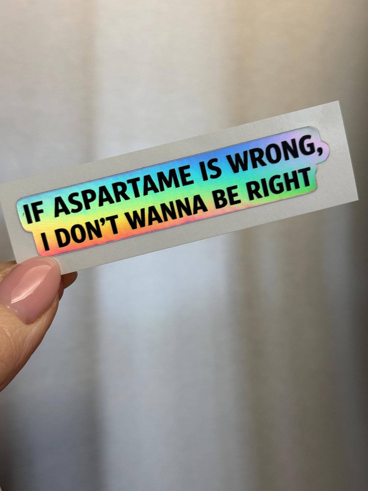 Funny Diet Soda Sticker - Aspartame Humor, Matte V: White vinyl
