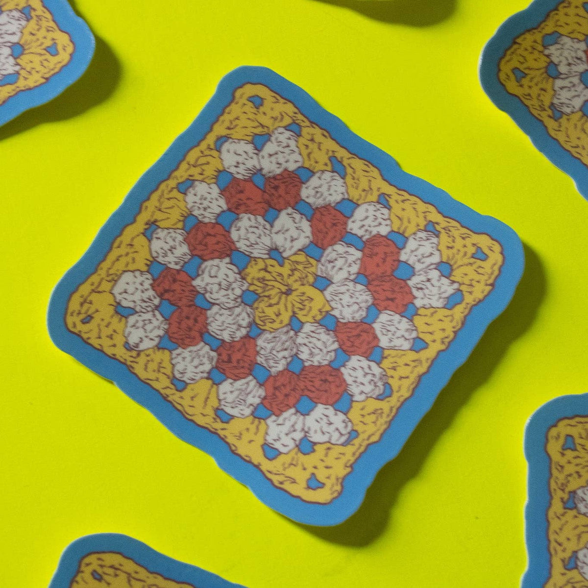 Granny Square Vinyl Sticker