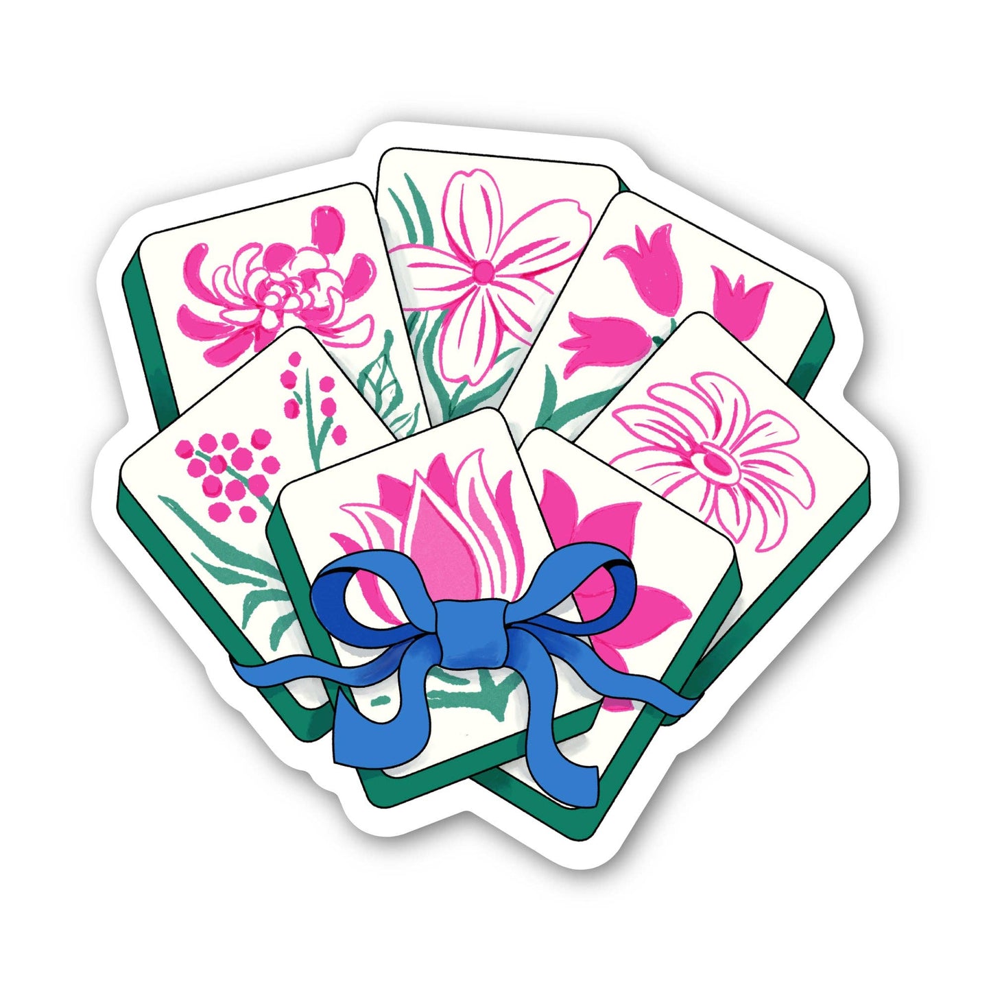 Mahjong Tile Bouquet Sticker