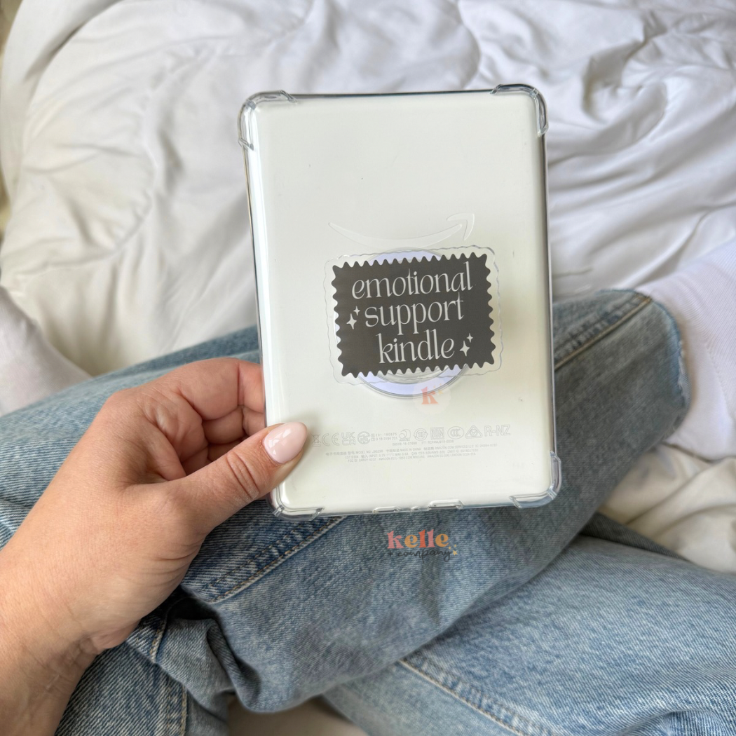 Emotional support kindle grip , kindle case, book lover gift: Red