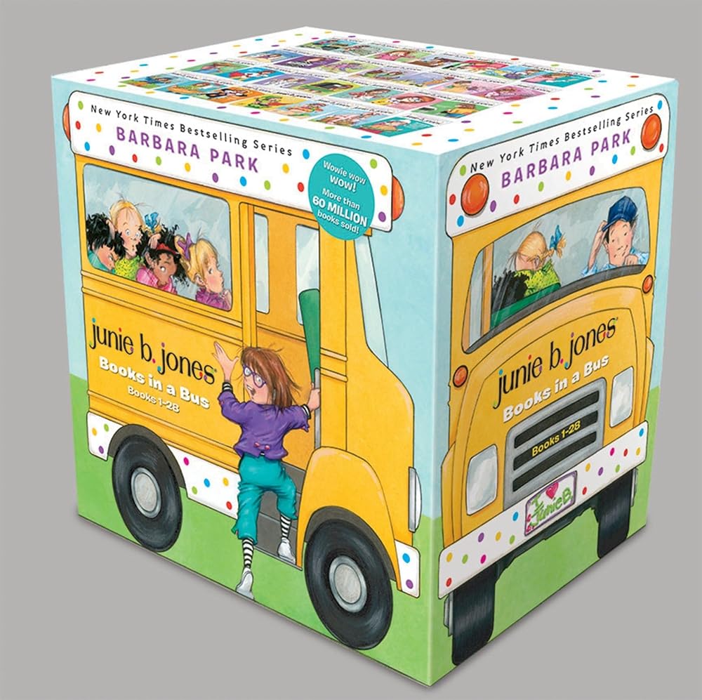 Junie B. Jones Books in a Bus 28-Book Boxed Set: The Complete Collection: Books 1-28 cover image