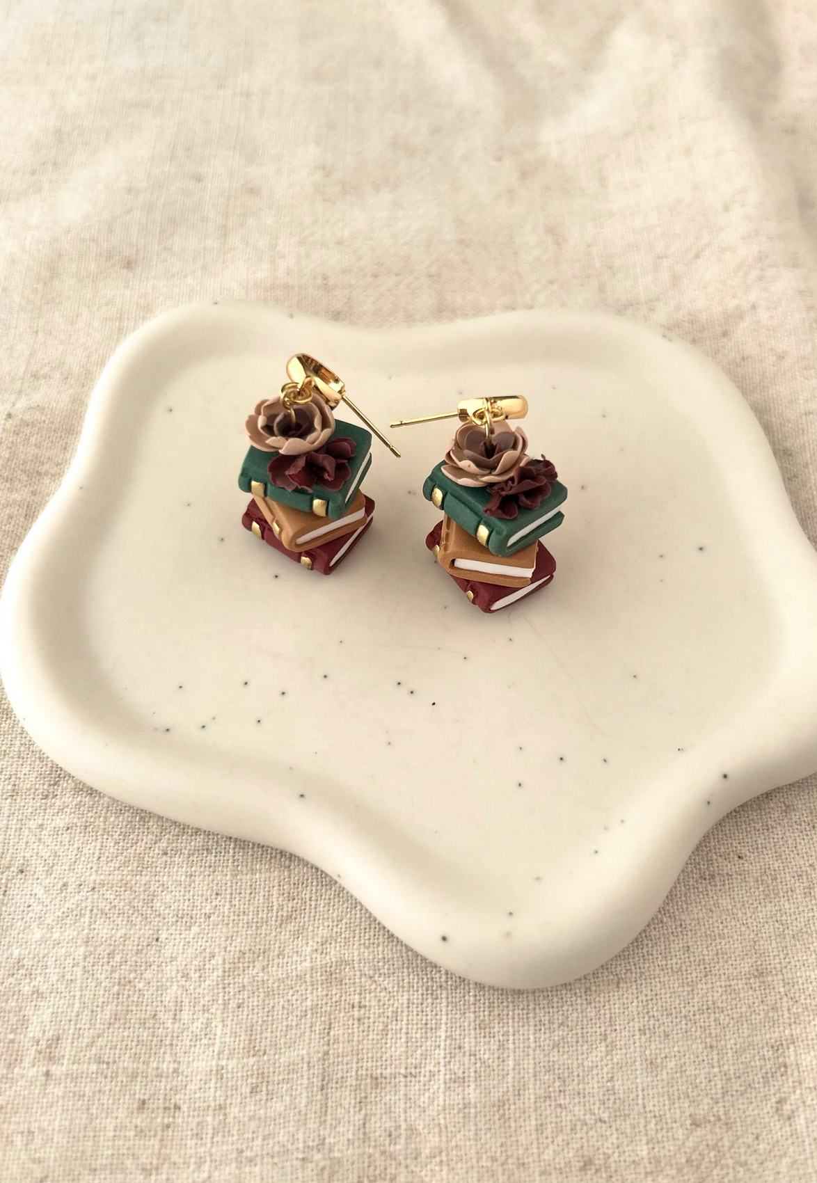 Floral Books Earrings