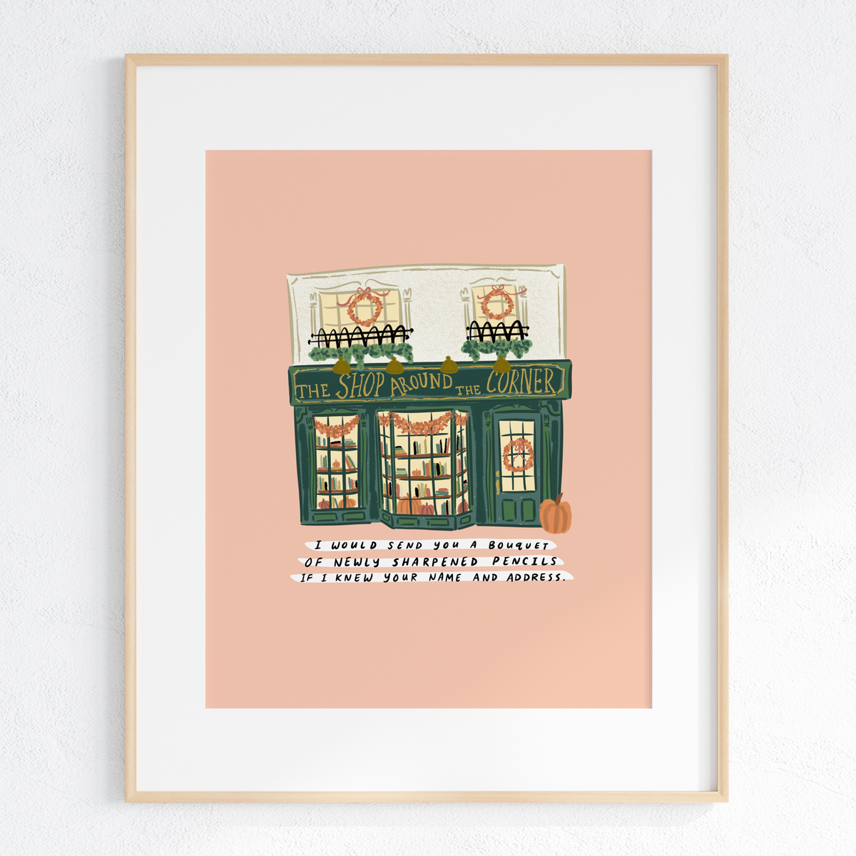 Fall Shop Around the Corner - Bookish Art Print : Small