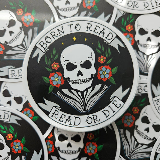 Born to Read Biker Patch-style Sticker
