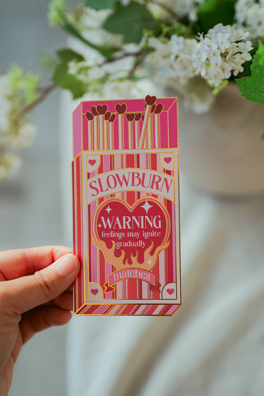Gold Foil Slow Burn Matchbox Bookmark | Valentine's Day