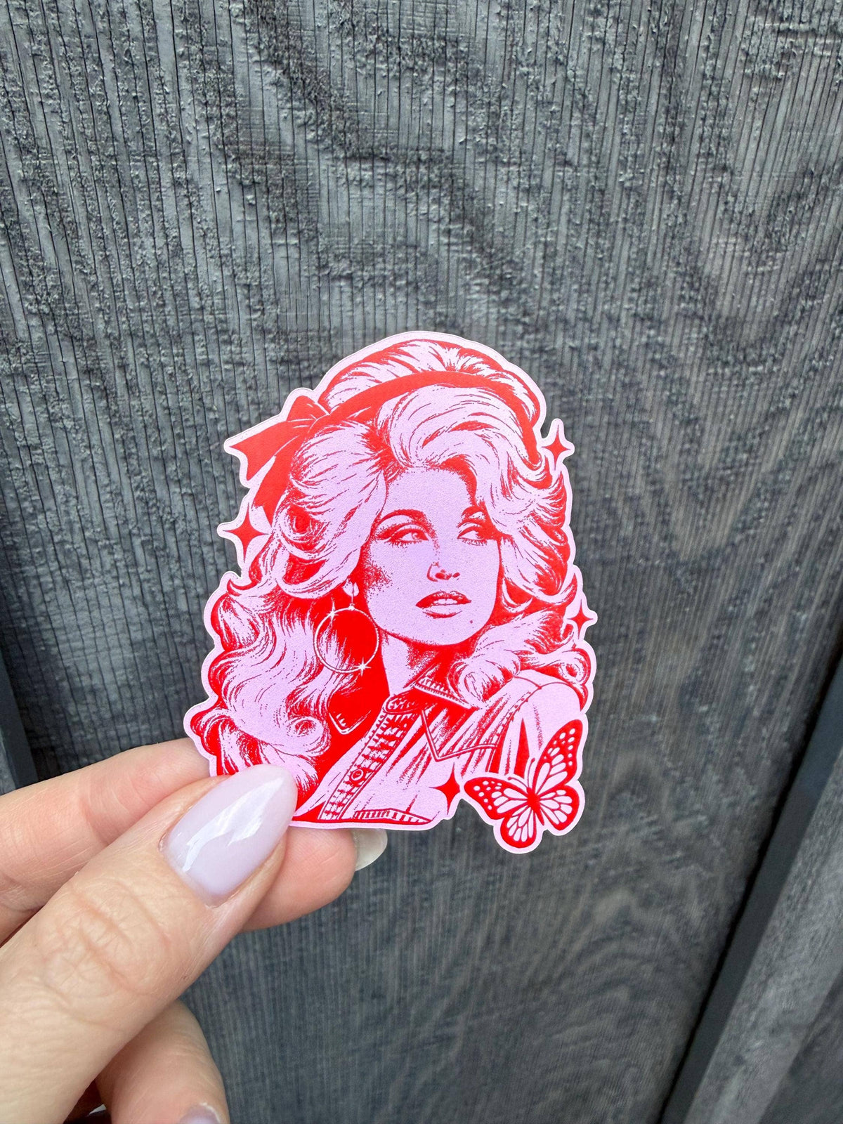 Dolly Parton Pink Retro Country Music Vinyl Sticke: Vinyl sticker