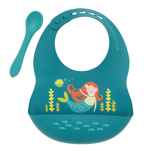 Fresh & Messy Silicone Bib & Spoon Set | Isla the Mermaid
