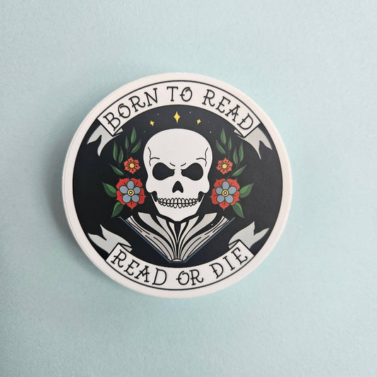 Born to Read Biker Patch-style Sticker