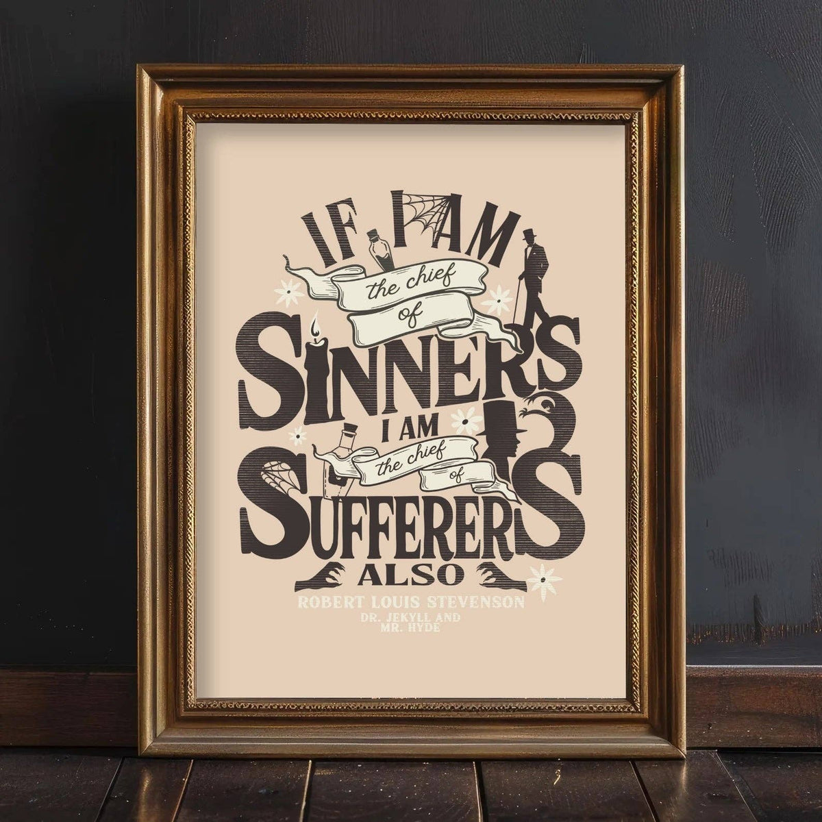Gothic Library Halloween Wall Art Print Dracula Bookish Gift: 8x10" / All 3