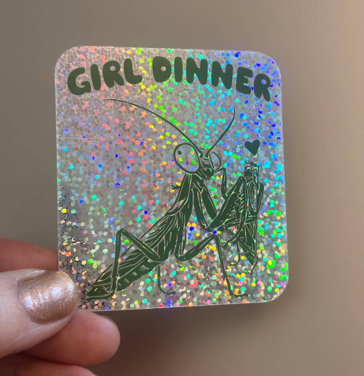 Girl Dinner Sticker (Glitter or White Available): White