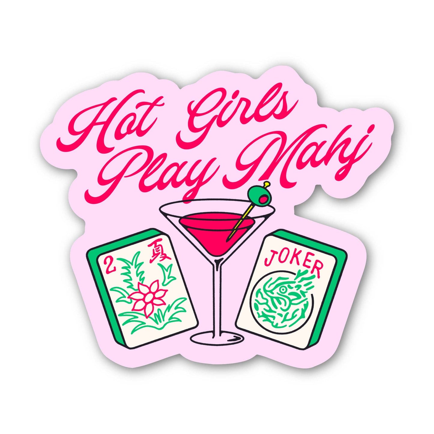 "Hot girls play Mahj" Mahjong Game Night Stickers