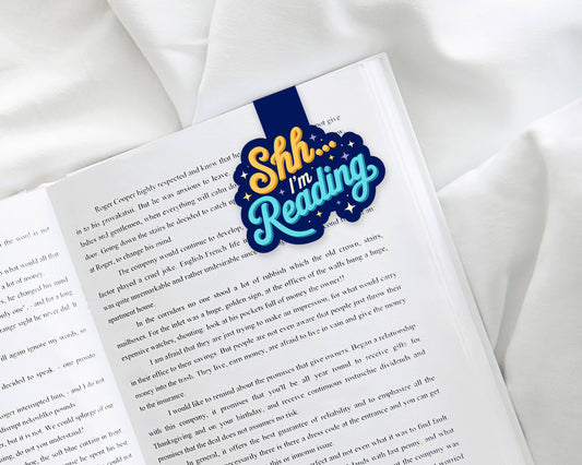 Magnetic Bookmark, Bookshop Gifts - Shh I'm Reading: Clear Cello Sleeve