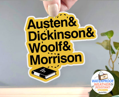 Female Authors Sticker 3" Classic Literature Bookstore Decal
