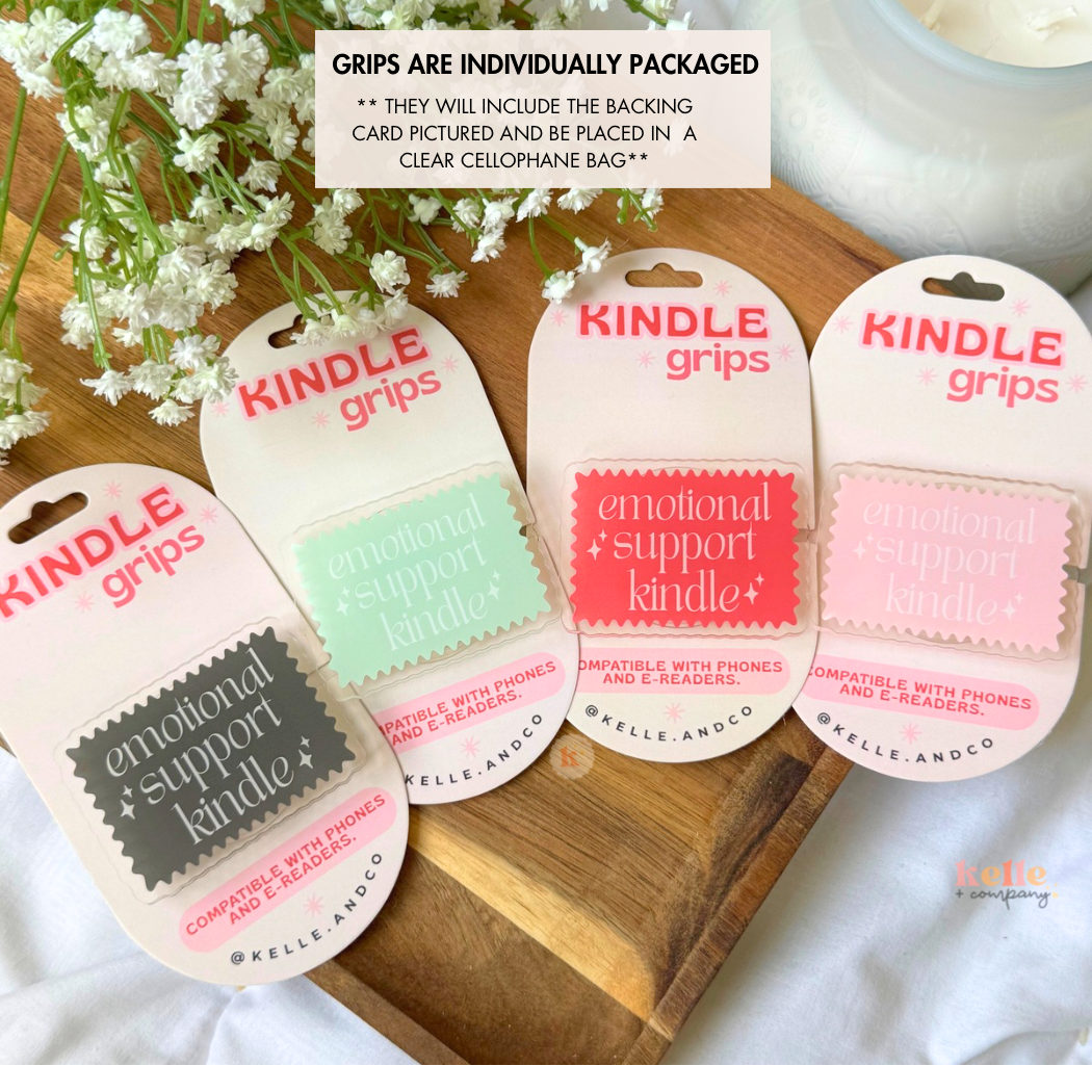 Emotional support kindle grip , kindle case, book lover gift: Green