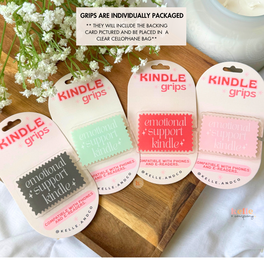 Emotional support kindle grip , kindle case, book lover gift: Green