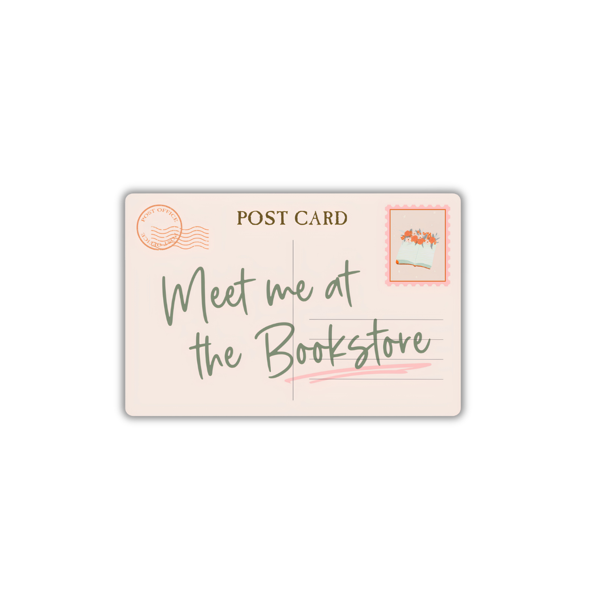 Meet Me at the Bookstore, Book Lover Postcard Gift