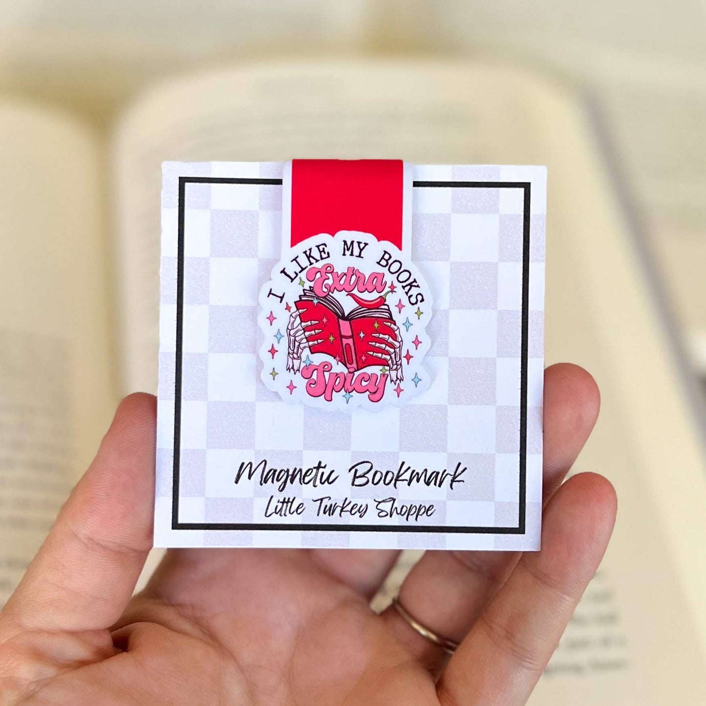 Extra Spicy Books Magnetic Bookmark: Red/Pink