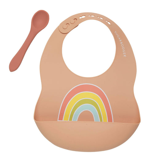 Fresh & Messy Silicone Bib & Spoon Set | Rainbow