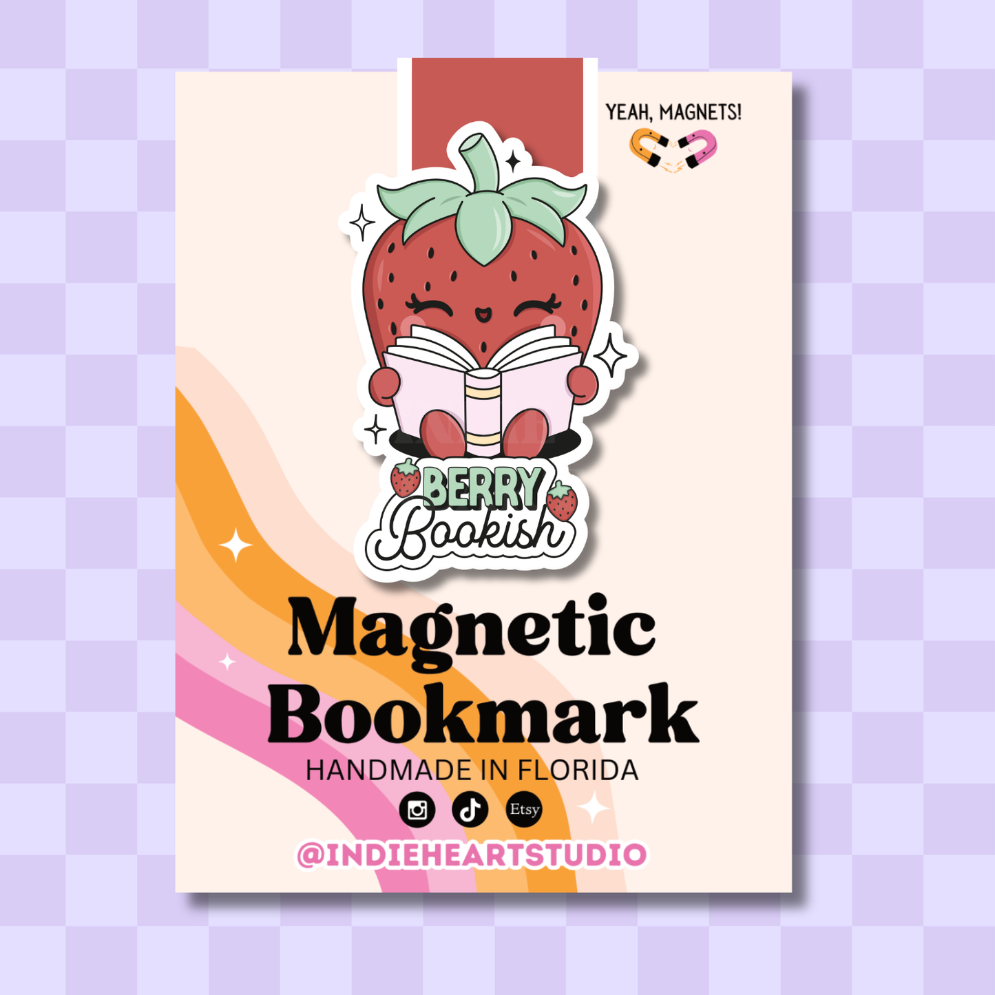 Berry Bookish Magnetic Bookmark 