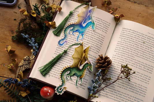The Verdant Gold Dragon Bookmark: Non-Iridescent