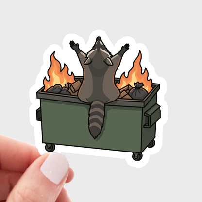 Let it Burn Sticker - trash, raccoon, love, cute, relatable