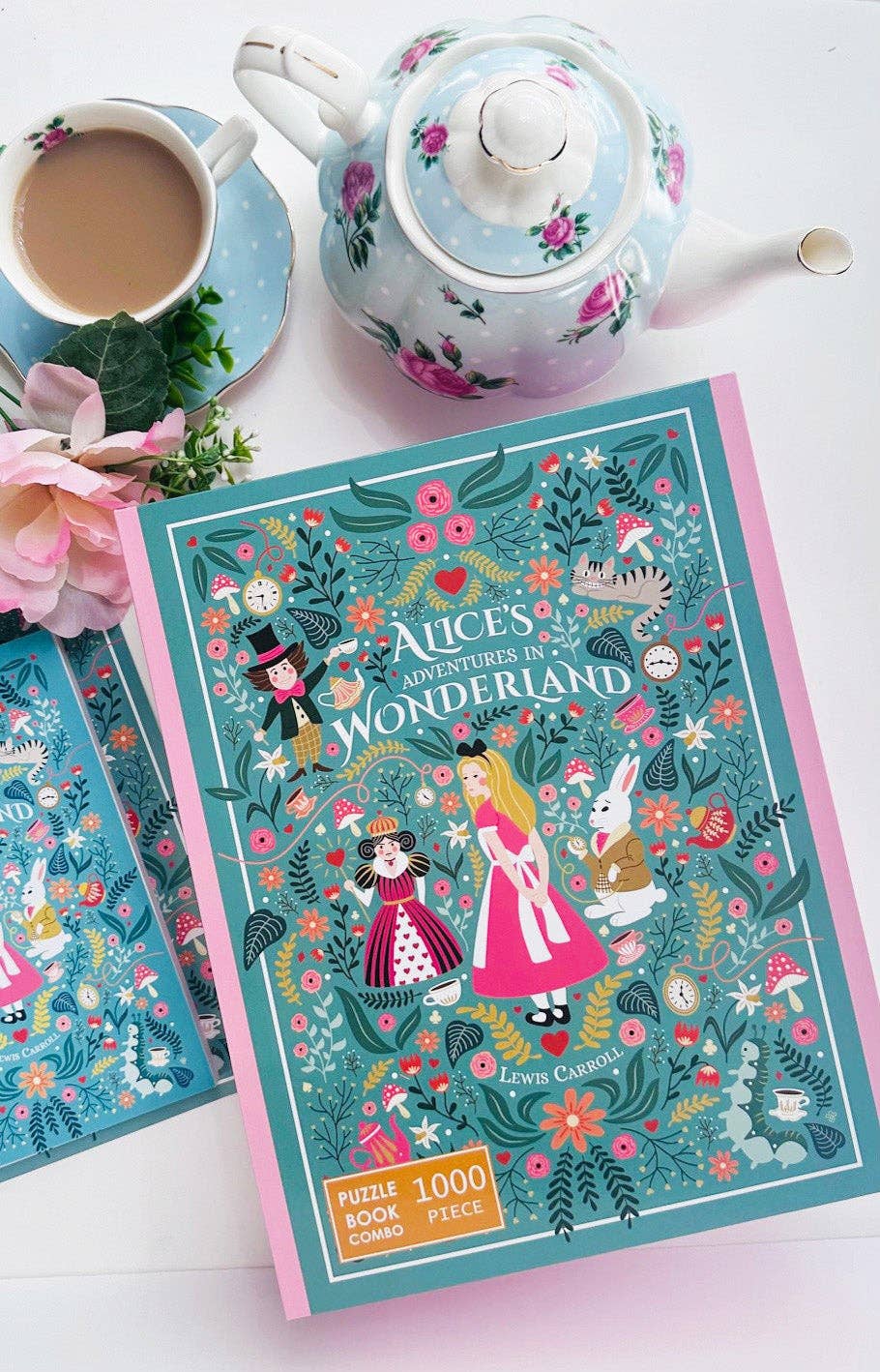NEW! ALICE'S ADVENTURES IN WONDERLAND Book Set - 500 PIECE PUZZLE BOOK SET