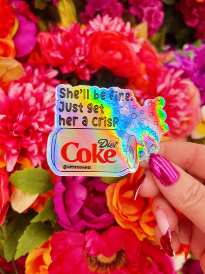 Get Her a Crisp Diet Coke Funny Soda Girly Bubbly Sticker: Single