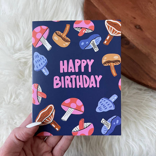 "Happy Birthday" Mushroom Card