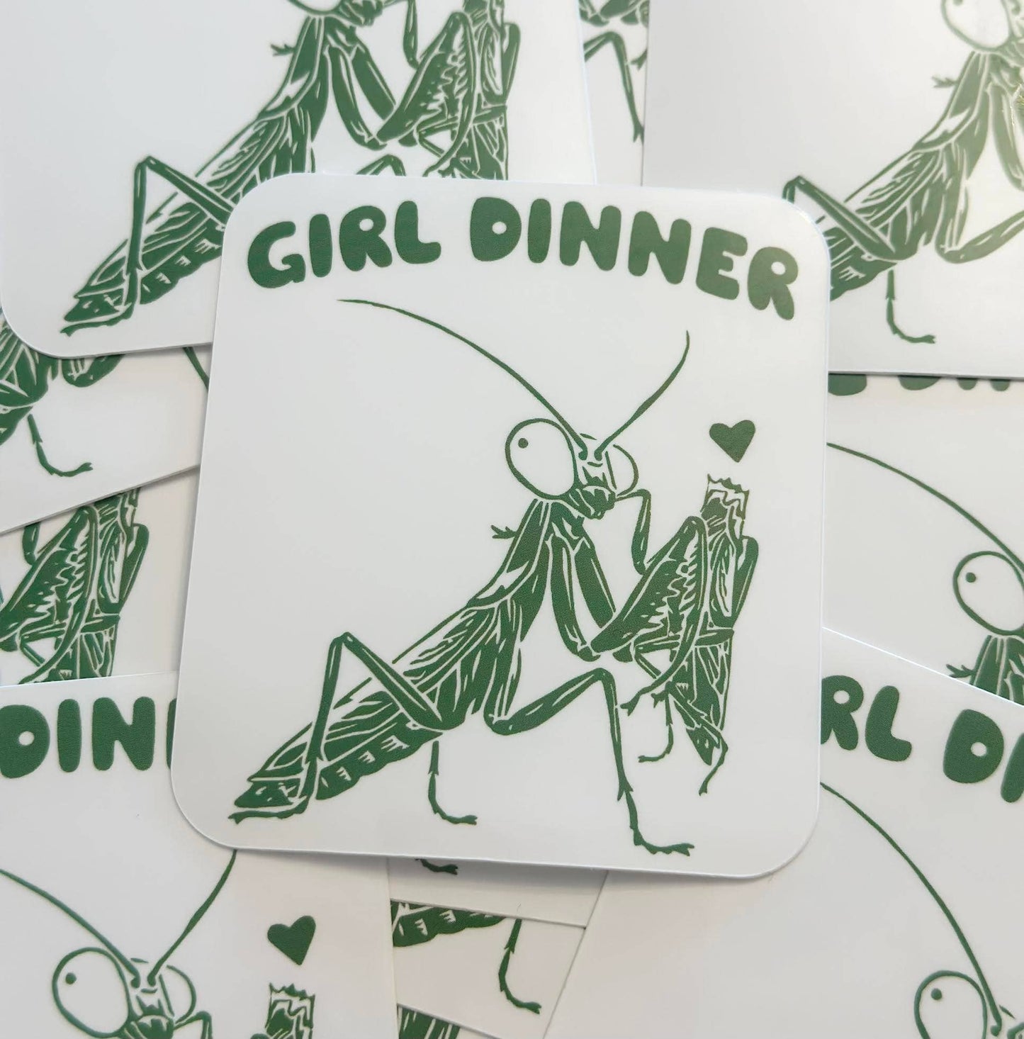 Girl Dinner Sticker (Glitter or White Available): White