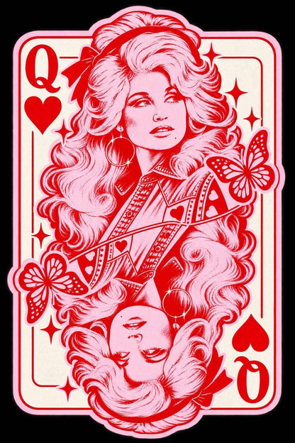 Dolly Parton Queen of Hearts Sticker: Vinyl sticker