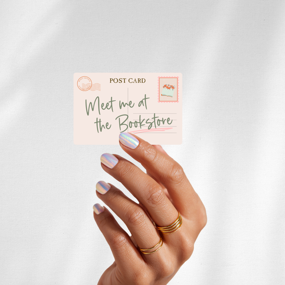 Meet Me at the Bookstore, Book Lover Postcard Gift