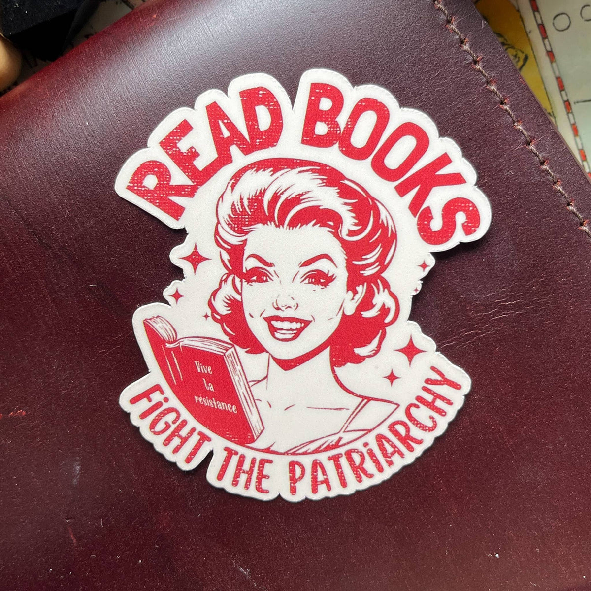 Retro Feminist Bookish Sticker Romantasy Gift Kindle Sticker