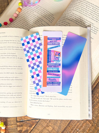Book Trope Bookshelf Bookmark Set, Cool Tone: Glossy - Laminated / Book Tropes