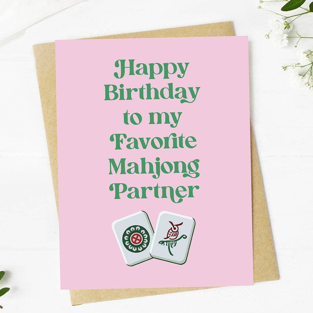"To my favorite Mahjong partner" Birthday Card