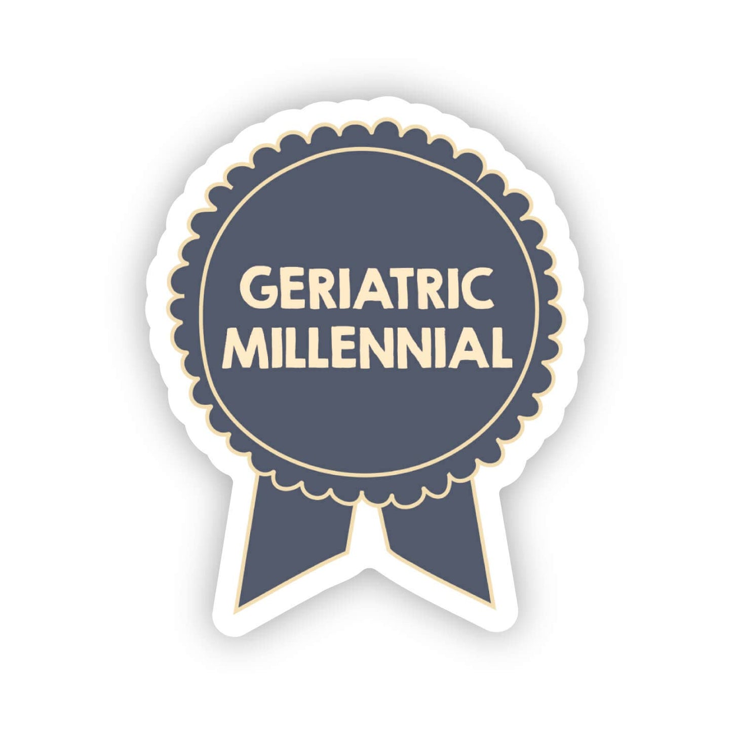 Sticker: Geriatric Millennial Ribbon Award Nostalgic 90s
