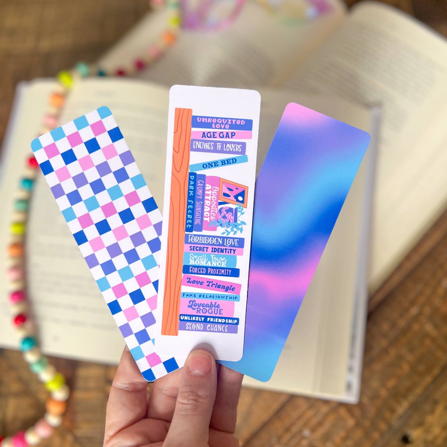 Book Trope Bookshelf Bookmark Set, Cool Tone: Glossy - Laminated / Book Tropes