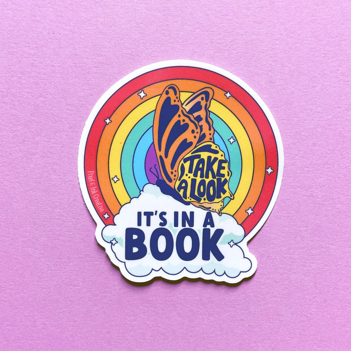 It's In A Book Rainbow Reading Sticker | Pop Culture Gifts: Glossy