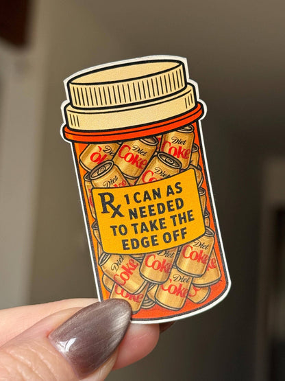 Diet Coke Addict Sticker: Funny Matte Vinyl Decal: Small (2.3" tall)
