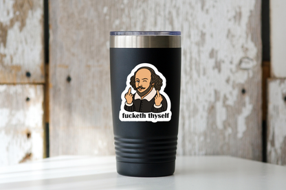 Fucketh Thyself Sticker - Shakespeare, poem, book, funny