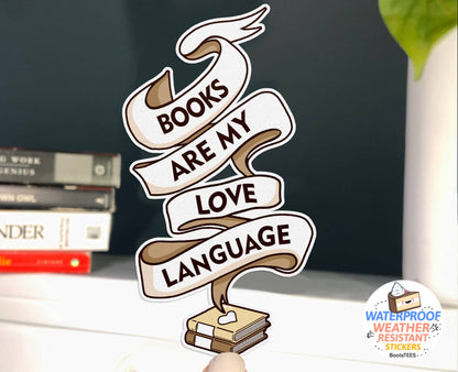 Books Are My Love Language Sticker, 3" Reading Decal