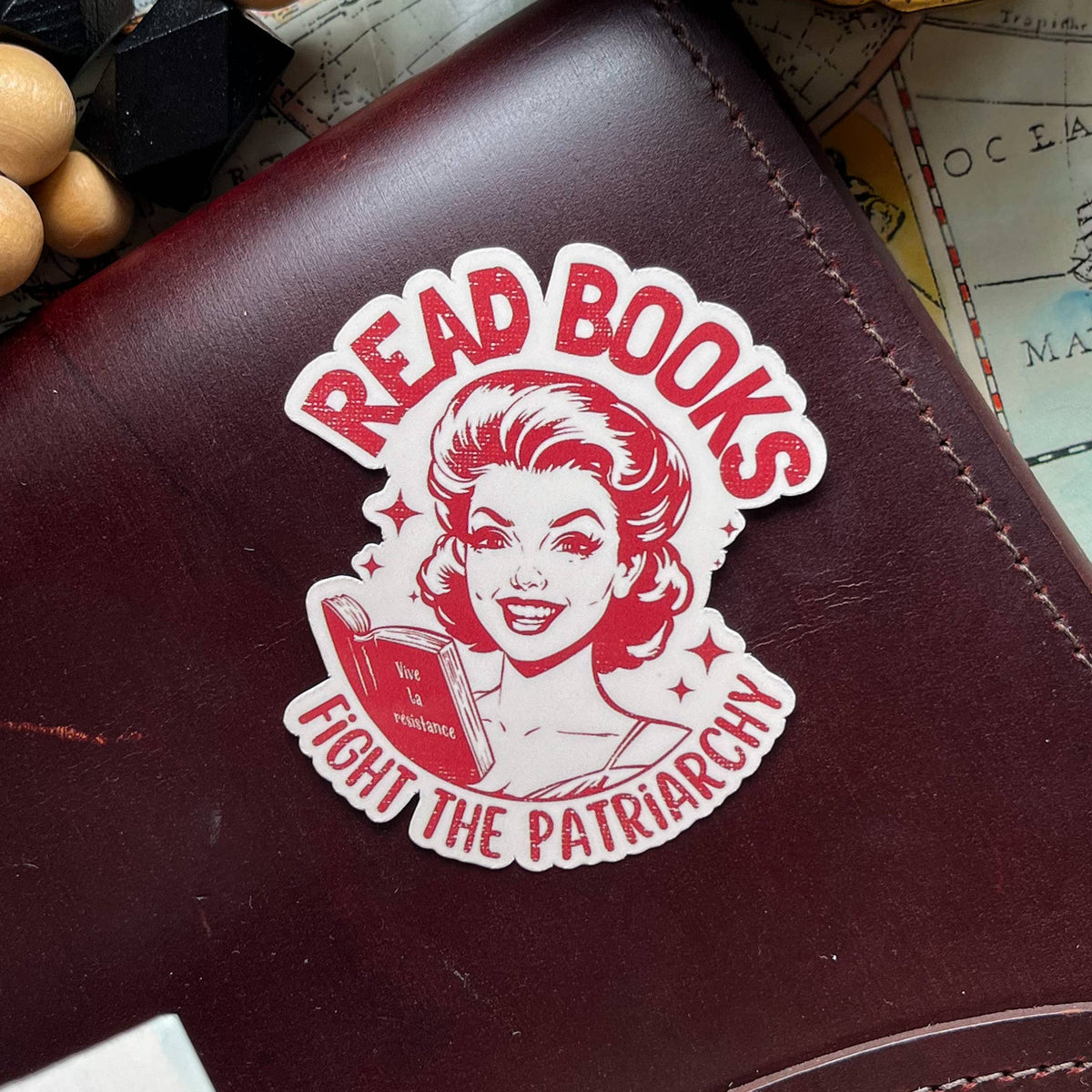 Retro Feminist Bookish Sticker Romantasy Gift Kindle Sticker