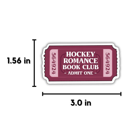 Hockey Romance Book Club Ticket Sticker
