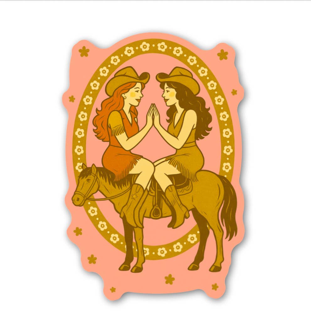 Cowgirl Lovers Vintage Sticker