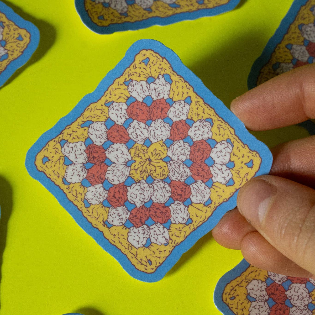 Granny Square Vinyl Sticker