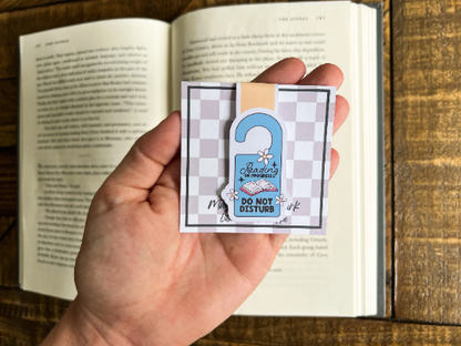 Reading Do Not Disturb Door Hanger, Magnetic Bookmark: White