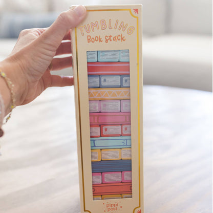 Tumbling Book Stack - Wooden Block Stacking & Balance Game